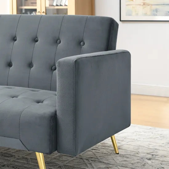 Stylish Outdoor Velvet Sofa Bed – Olivia, Grey, 3 Seater