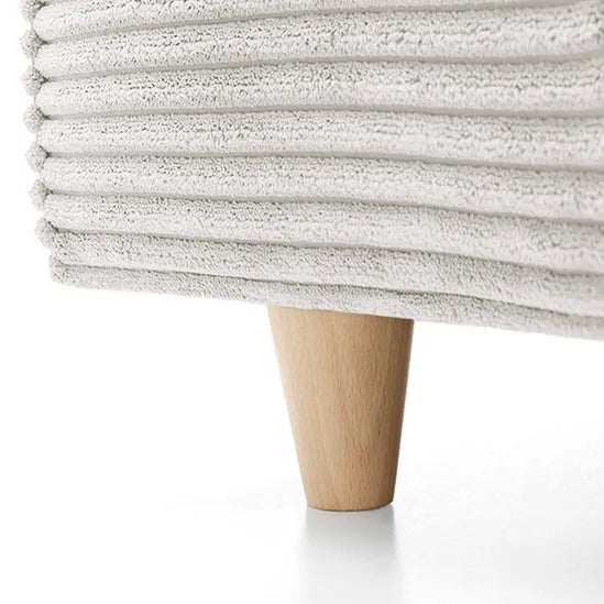 White Corner Sofa for Living Room — Jumbo Cord, Modern Look