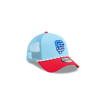 San Francisco Giants Independence Day 2025 Kids 9FORTY M-Crown A-Frame Trucker Hat