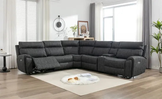 Modern Electric Recliner Sofa for Easy Relaxing in Dark Grey