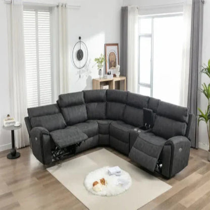 Modern Electric Recliner Sofa for Easy Relaxing in Dark Grey