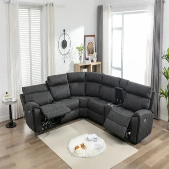Modern Electric Recliner Sofa for Easy Relaxing in Dark Grey