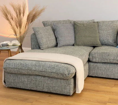 Grey Textured Corner Sofa for a Cozy Home Look