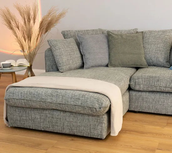 Grey Textured Corner Sofa for a Cozy Home Look