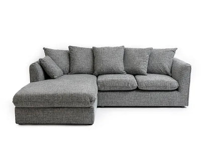 Grey Textured Corner Sofa for a Cozy Home Look