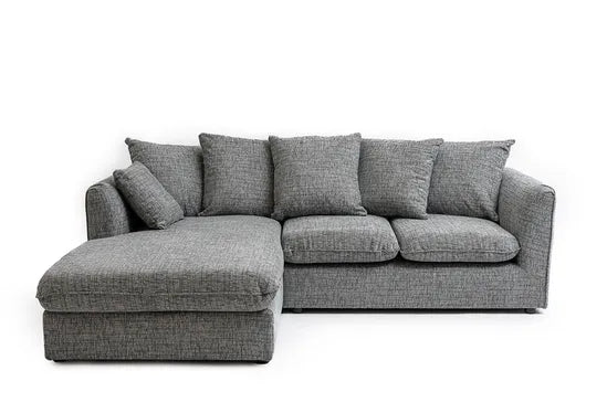 Grey Textured Corner Sofa for a Cozy Home Look