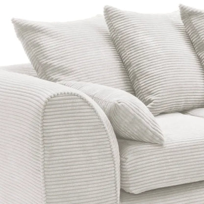 White Corner Sofa for Living Room — Jumbo Cord, Modern Look