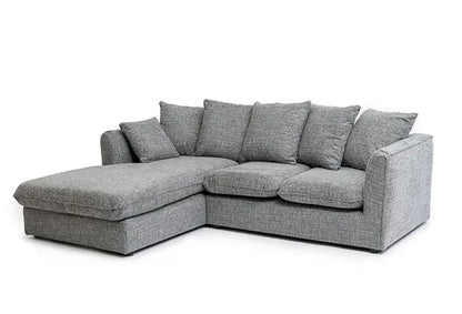 Grey Textured Corner Sofa for a Cozy Home Look