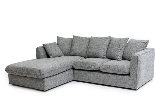 Grey Textured Corner Sofa for a Cozy Home Look