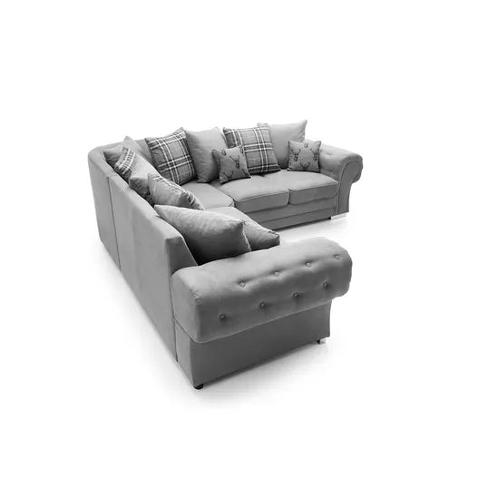 Durable Verona Corner Sofa in Light Grey Fabric