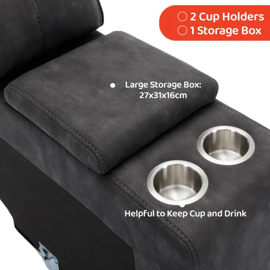Modern Electric Recliner Sofa for Easy Relaxing in Dark Grey