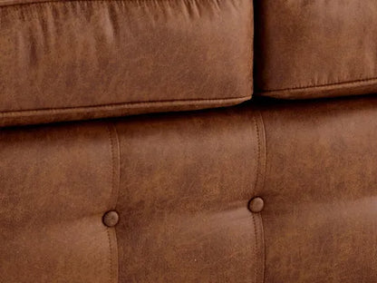 Cozy Oakland Leather & Suede 2-Seater Corner Sofa in Brown