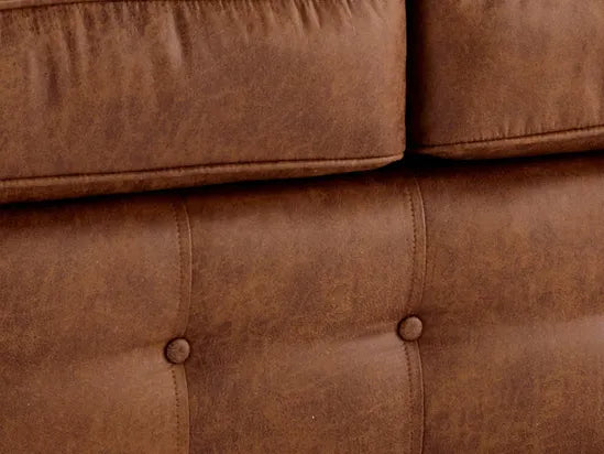 Cozy Oakland Leather & Suede 2-Seater Corner Sofa in Brown