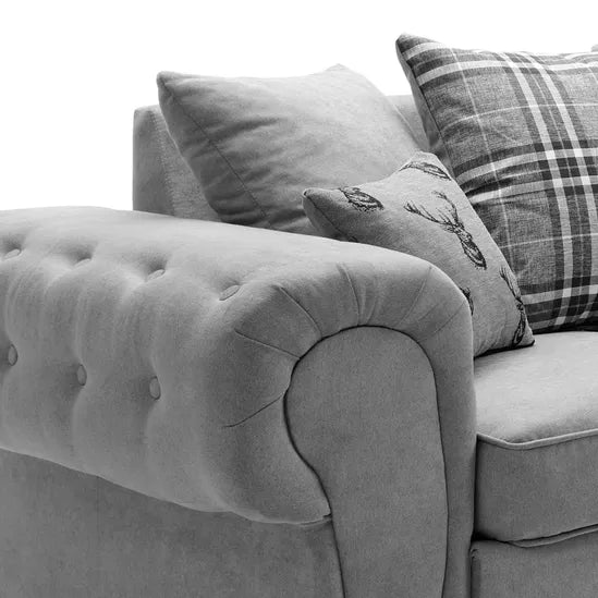 Durable Verona Corner Sofa in Light Grey Fabric
