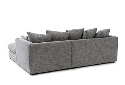 Grey Textured Corner Sofa for a Cozy Home Look