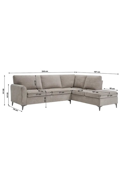 Stylish Light Sand Roma Corner Sofa – Perfect for Any Room